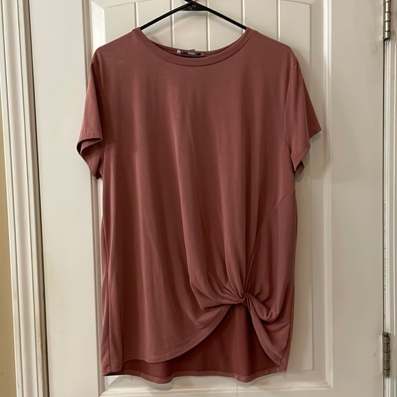 Green Envelope Tops - Green Envelope Mauve Twist Knot Top